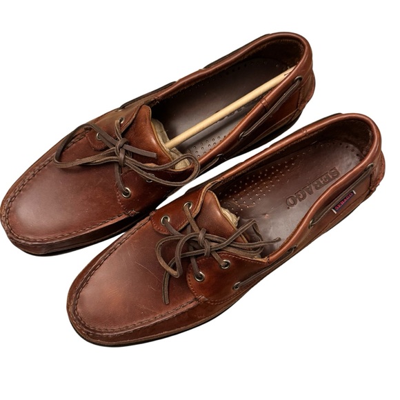 Sebago Rich Brown Leather Boat Shoes - Picture 2 of 10